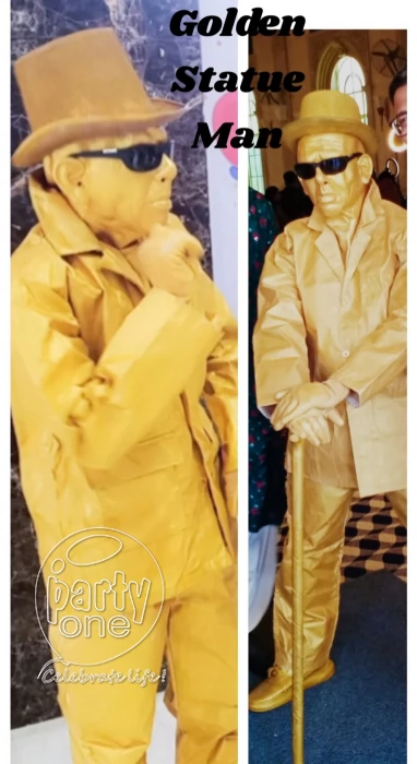 Gold Man Living Statue